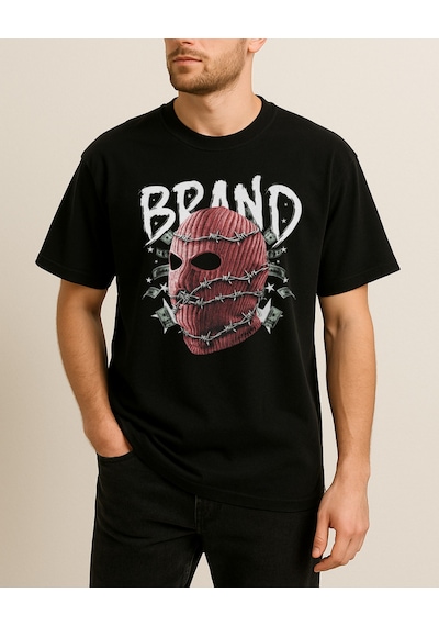 Hugo Boss Brand Baskılı T-shirt Siyah