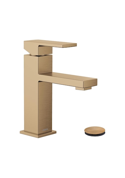 Moen Revyl Bronz Altın Tek Kolu Tek Delikli Modern Banyo Lavabo B Diğer