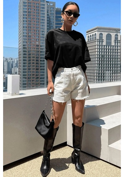 Unisex 1898 Brooklyn Baskılı T-shirt Siyah