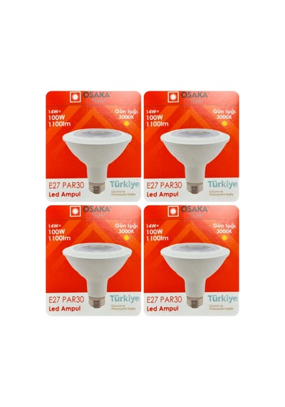 Tr 14w 100w Sarı Işık 3000k E27 Duylu Led Par30 Ampul, 4 Adet Diğer