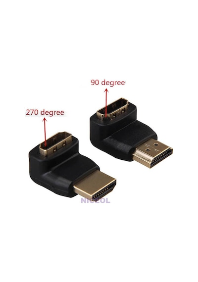 Hdmı Dirsek Adaptörü Hdmi L Çevirici Uzatma Dönüştürücü 270 Derece