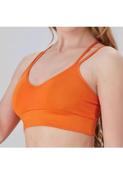 Sırt Çapraz Askılı Crop Bluz - S504571 Turuncu