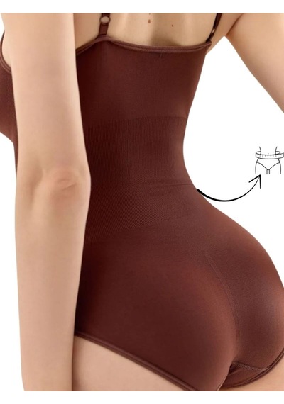 Mistirik Mamey Model  Etkili Çıtçıtlı Zıbın Korse Kahve Renk1 Kahverengi