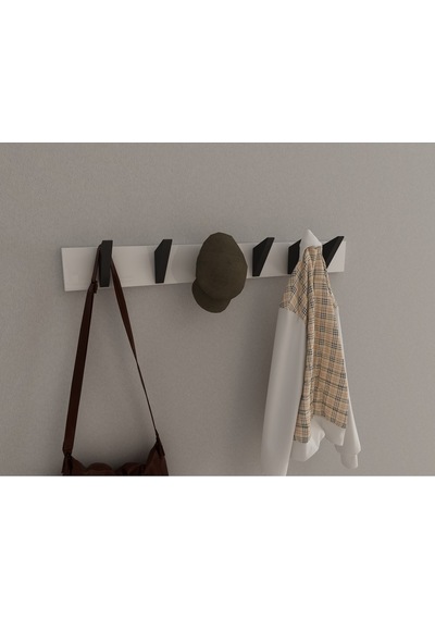 Hepsi3boyutlu Modern Duvar & Kapı Kanca Askılık - 6 Adet Siyah Kanca Askılık - Model No : 5 Siyah
