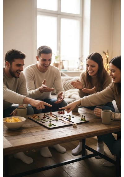 Ahşap Ludo Oyunu Kızma Birader - 4 Kişilik Premium Masa Oyunu