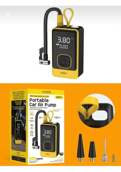 Auhma A9911 Dijital Lcd Ekranlı Dahili Led Fenerli 4000 Mah Hava Kompresörü / Powerbank Özellikli 0 - 150 Psı 0 - 10 Bar Auhma A9911 Dijital Lcd Ekranlı Dahili Led Fenerli 4000 Mah Hava Kompresörü / Powerbank Özellikli 0 - 150 Psı 0 - 10 Bar