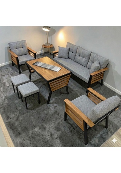 Bolero Metal Bahçe Balkon Teras Koltuk Takımı 3+1+1+masa+2 Adet Puf Çok Renkli Bolero Metal Bahçe Balkon Teras Koltuk Takımı 3+1+1+masa+2 Adet Puf Çok Renkli