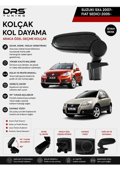 Suzuki Sx4 2007 - 2013 / Fiat Sedici 2005 - 2013 Kolçak Kol Dayama Siyah