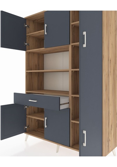 Hyperion Dolap 10 Raflı Tek Çekmeceli 6 Kapaklı 132x44x195 Çam-antrasit/antrasit Antrasıt/antrasıt Hyperion Dolap 10 Raflı Tek Çekmeceli 6 Kapaklı 132x44x195 Çam-antrasit/antrasit Antrasıt/antrasıt