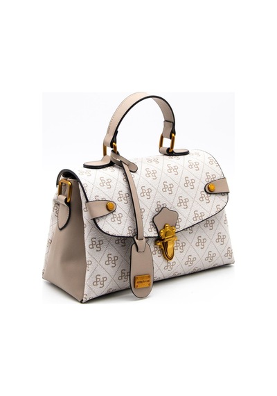 Silver Polo Sp1159 Kadın El Çantası Monogram Bej-kum
