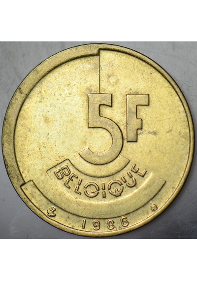 Belçika 5 Frank 1986 Belgıque.