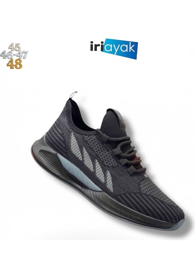İriayak Büyük Numara 46-48 / Erkek Rahat Kalıp / Erkek Spor Günlük Kullanıma Uygun Siyah