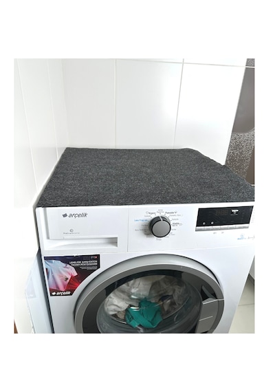 Beylini Çamaşır Makinası Örtüsü Koruma Matı Kaymaz Taban Emici Antrasit