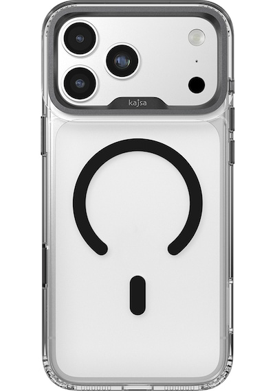 Apple Uyumlu iPhone 17 Pro Max Kılıf M-safe Şarj Özellikli Airbagli O-ring Şeffaf Kajsa Trans Shield Kapak Gri Gri
