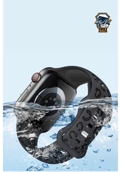 Apple Uyumlu  Watch  10. Seri 42mm Leopar Desenli İç Kabartmalı Yumuşak Silikon Kordon Premium Kalite