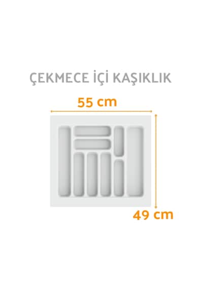 55/49 Cm Cekmece Içi Kasıklık Beyaz 49/40 Cm Kadar Kesılebıır Gri