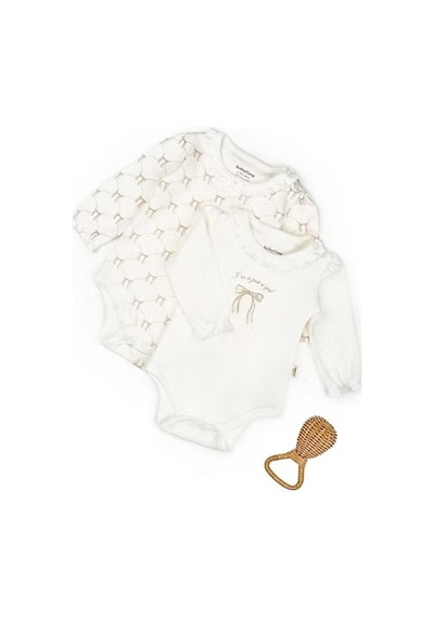 Babycosy Organik Body Uzun Kol 2li Ekru - Taş-12739 Ekru