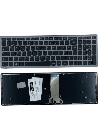 Lenovo Uyumlu Ideapad Z510, Z510a, Z510p, Z510t Klavye Tr Gümüş Gri