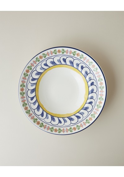 English Home Talavera Feast Porselen Makarna Tabağı 27 Cm Beyaz - Lacivert
