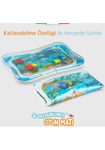 Elele Şişirilebilen Su Aktivite Ve Oyun Matı Mavi - Mavi