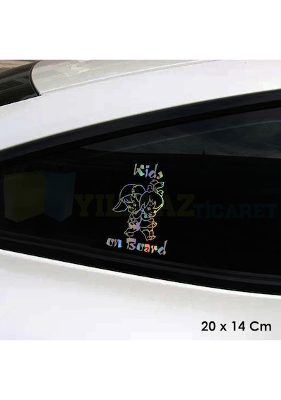 Çocuk Arabada Bebek Var Araba Hologram Cam Oto Sticker Etiket