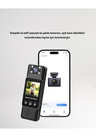 Wifi Destekli Mini Kamera - 180 Dönebilen Lens, 1080p Video, Tft Ekranlı