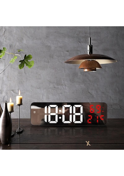 Valkyrie Nem Ölçer Dereceli Led Duvar Ve Masa Alarm Saati Kırmızı