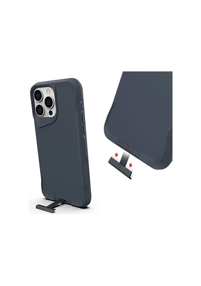 Apple Uyumlu iPhone  15 Pro Max Kılıf Zore Airbag Kenarlı T-max Mat Standlı Kapak