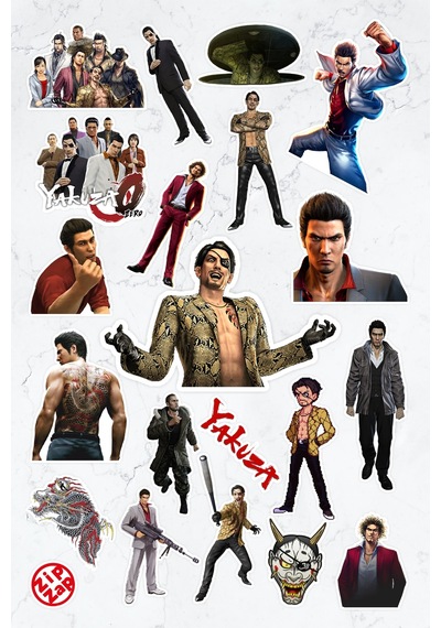 Yakuza Video Oyun Sticker Paketi 20 Adet Çok Renkli