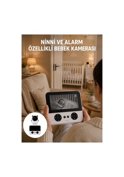 Uzaktan Kontrollü Hd Bebek Kamerası Zoom Ve Sıcaklık Sensörlü Yeni Nesil - Hs08372502-9514 Renkli