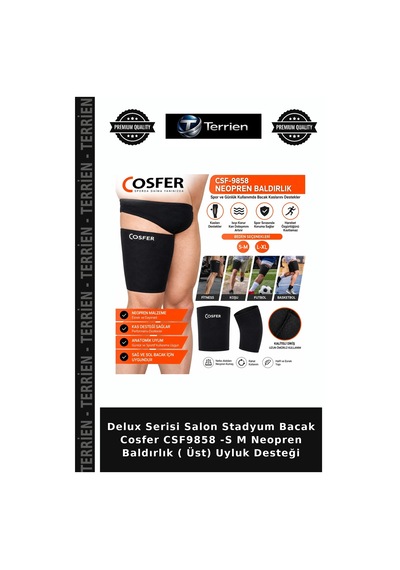 Delux Serisi Salon Stadyum Bacak Cosfer Csf9858 -s M Neopren Baldırlık Üst Uyluk Desteği Çok Renkli