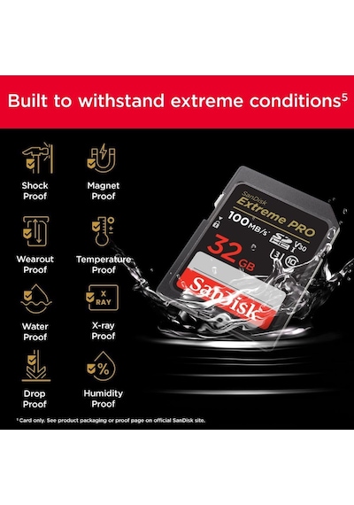 Sandisk 32gb Extreme Pro Rescuepro Deluxe Sdhc+kart, 100mb/s'ye K