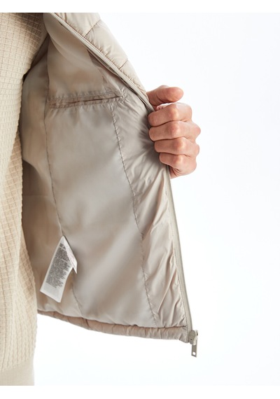 Lcw Vision Bej Standart Kalıp Dik Yaka Erkek Şişme Yelek
