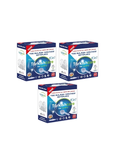 Turkishcare Hepsi Toz Bulaşık Makinesi Deterjanı 3 x 40 Yıkama