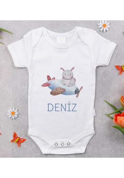 Bitmeyenkartus Bk Kids Isimli Bebek Body Zıbın - Model 18 Beyaz