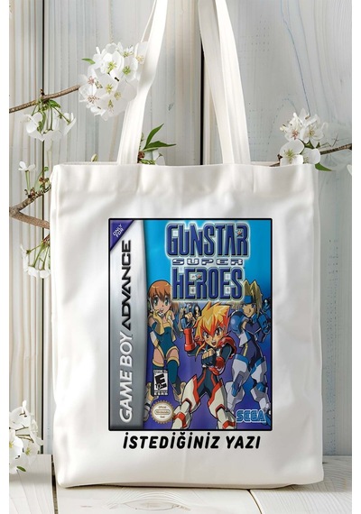 Art Hediye Gunstar Heroes Oyun Baskılı Bez Çanta Omuz Çantası Kişiye Özel Model 5 Çok Renkli