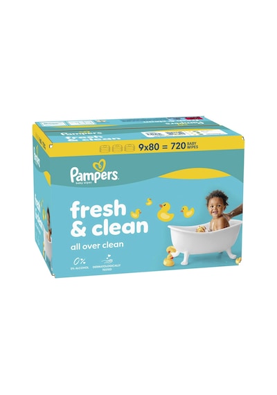 Prima Pampers Islak Havlu Mendil Fresh & Clean 9'lu Set 720 Yaprak 9'lu Set