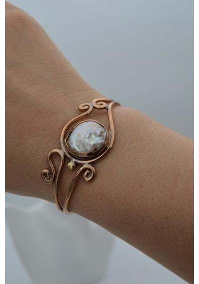 Stoneage Barok Inci Bileklik Bronz