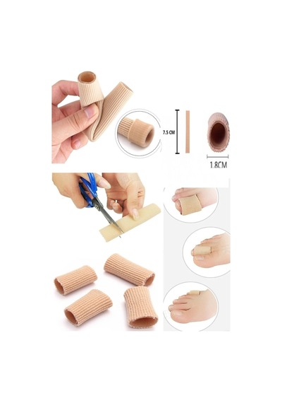 7,5 Cm El Ayak Parmak Koruyucu Teo Kumaş Kaplı Jel Silikon Tüp Tırnak Batması Kemik Nasır Koruyucu