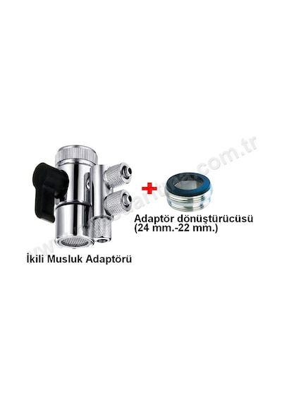 Su Arıtma Cihazları İçin Çiftli Musluk Ağzı Adaptörü Metal Dönüş