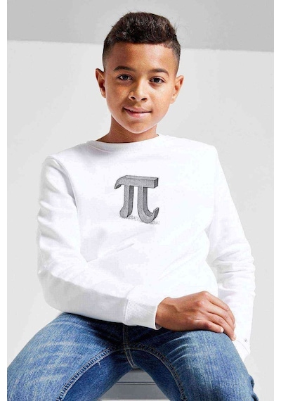 Tshirthane 14 Mart Dünya Pi Günü Dj Baskılı Unisex Çocuk Beyaz Sweatshirt (528512619) Beyaz