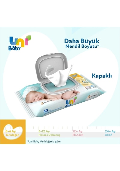 Uni Baby Yenidoğan Islak Mendil 24'Lü 960 Yaprak