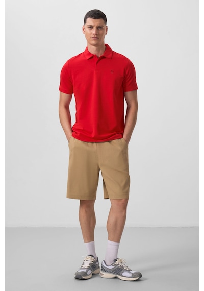 Tommylife Koyu Bej Standart Fit Dokuma Hafif Esnek Chino Şort - 81290 Koyu Bej