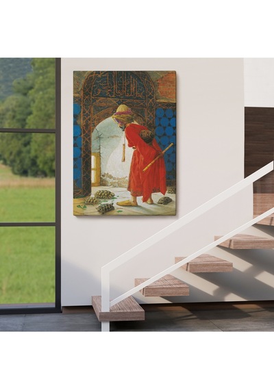 Osman Hamdi Bey'in Kaplunbağa Terbiyecisi İsimli Eseri Kanvas Tablo-5129 70 X 100