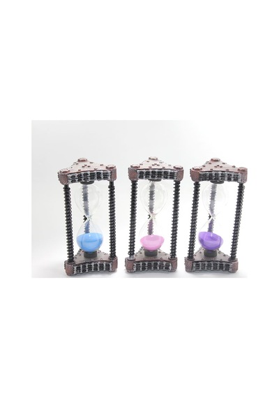 2 Adet Kum Saati Polyester Tasarımlı Dekoratif Zaman Ölçer Masa Dekoru Sand Timer Hourglass 21 X 9 Cm Diğer