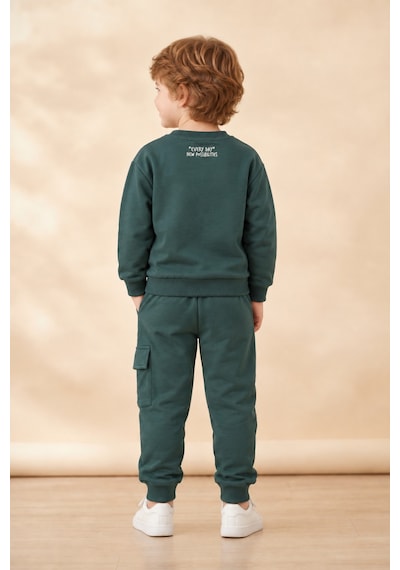 Ahengim Erkek Çocuk Pamuklu Baskılı 2 Li Takım Sweatshirt Eşofman Altı 1-4 Yaş Ak122 Koyu Yeşil Ahengim Erkek Çocuk Pamuklu Baskılı 2 Li Takım Sweatshirt Eşofman Altı 1-4 Yaş Ak122 Koyu Yeşil