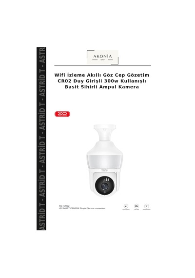 Wifi İzleme Akıllı Göz Cep Gözetim Cr02 Duy Girişli 300w Kullanışlı Basit Sihirli Ampul Kamera