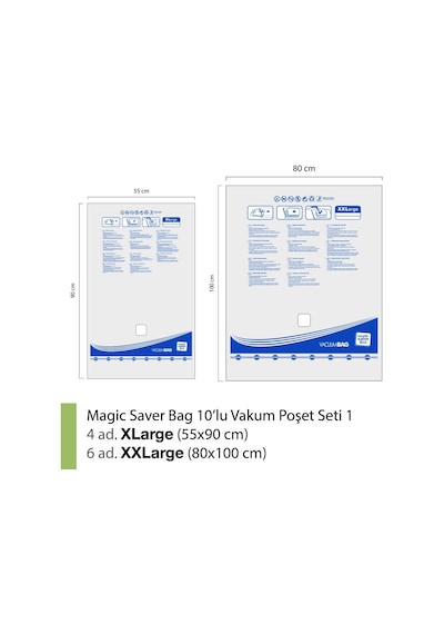 Magic Saver Bag 10'Lu Vakumlu Poşet Seti 1 Magic Saver Bag 10'Lu Vakumlu Poşet Seti 1