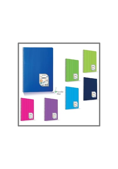 Çınar 96 Yaprak Çizgili A4 Defter Spiralli Pp Kapak - 2 Adet Çok Renkli