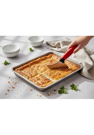 Redmaster Serisi Börek Bıçağı-dalgalı Ağız Profesyonel Kullanım Kırmızı - Siyah